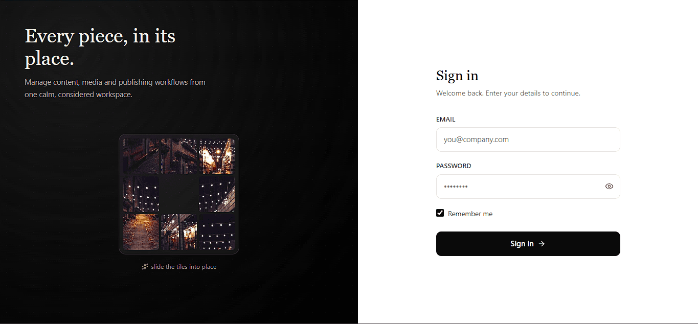 Sign in: Log in to the design studio.